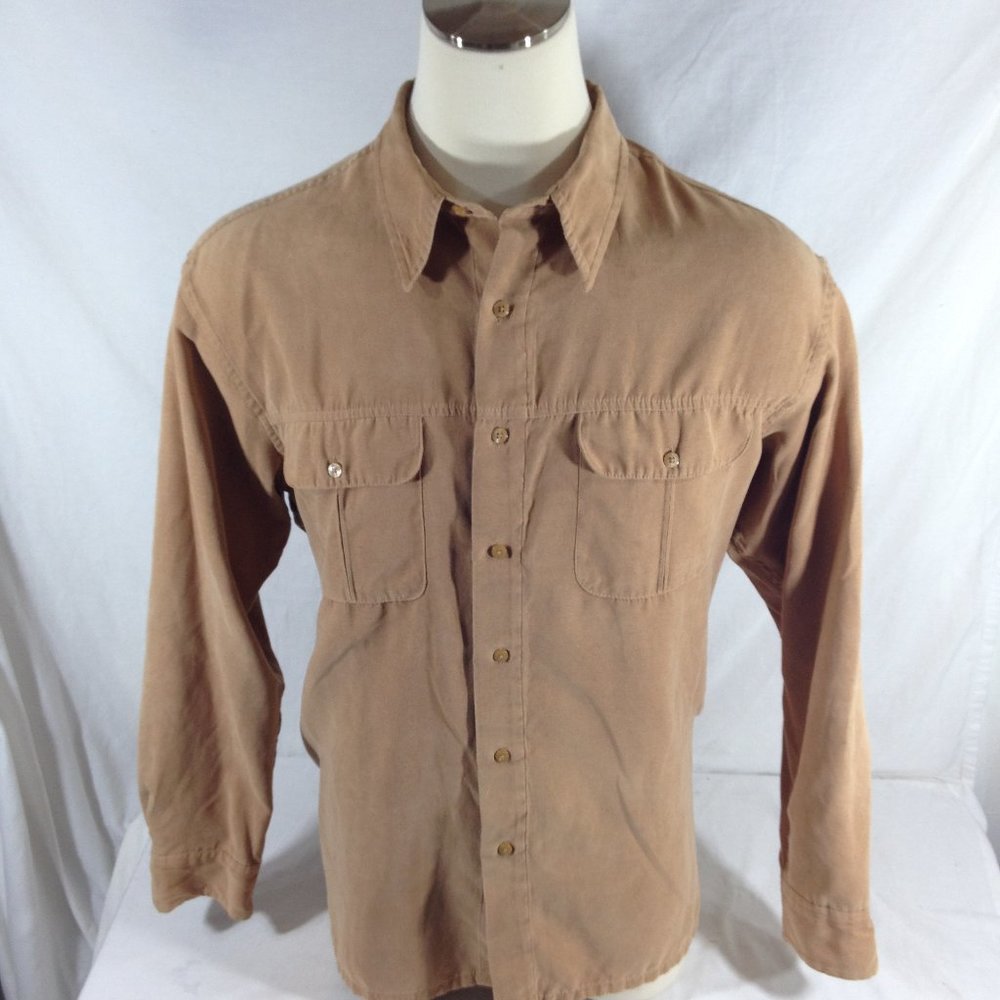 Ron Chereskin Men's Camel Tan Brushed Long Sleeve Button Down Shirt Size XXL